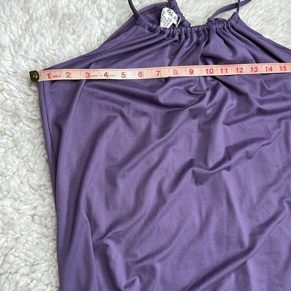 Capella Purple Strappy Adjustable Dress Slouchy Lagenlook Halter Neck Modest BK2 - Picture 4 of 9